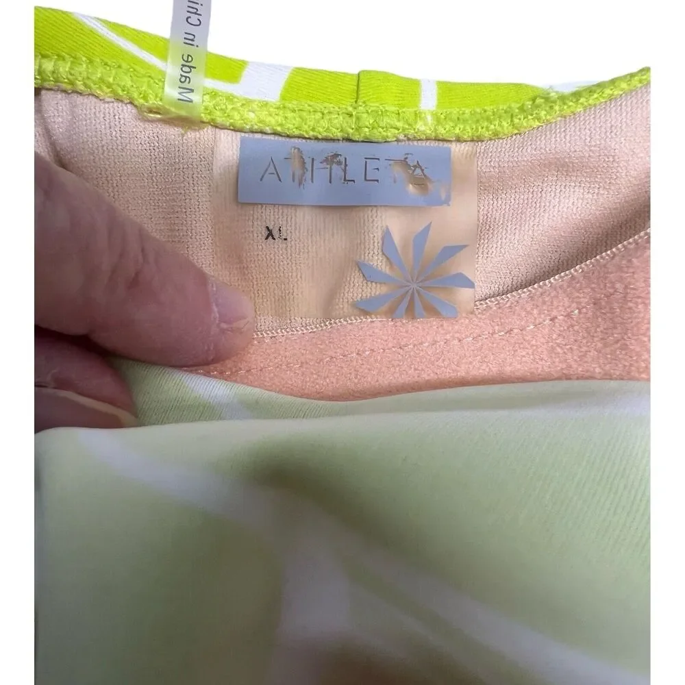 Athleta Kokomo Halter Swim Sport Dress XL Green Floral Print Bra Insert - Picture 7 of 11